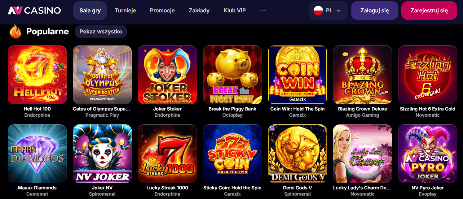 Najlepsze NV Casino
